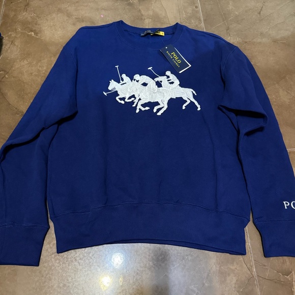 Polo by Ralph Lauren Navy Blue Crew Neck Sweater - Picture 2 of 3